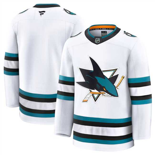 Mens San Jose Sharks Blank White 2024-25 Away Stitched Hockey Jersey Dzhi->san jose sharks->NHL Jersey